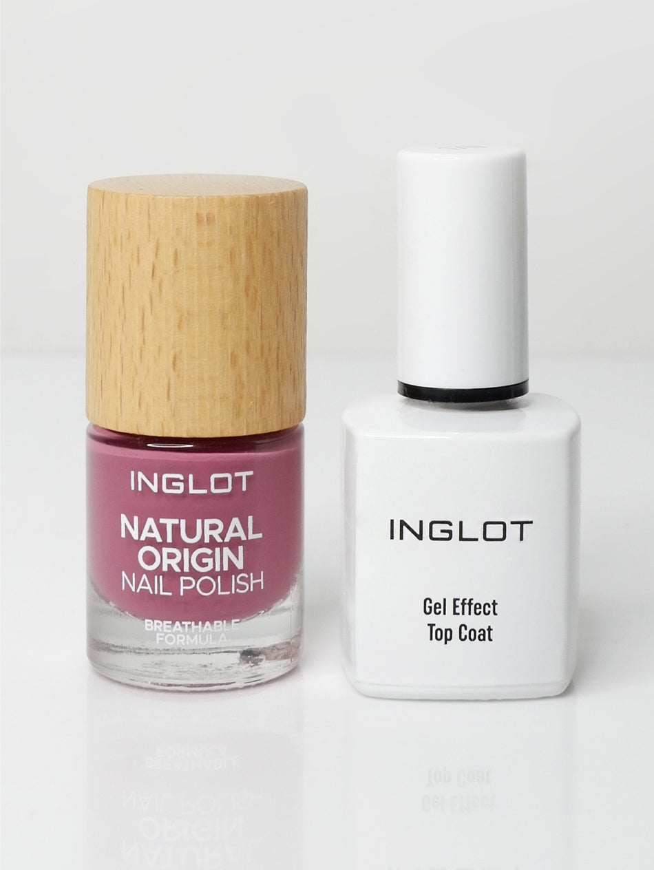 INGLOT Natural Origin Nail Polish Morning Dance with Gel Effect Top Coat Bundle