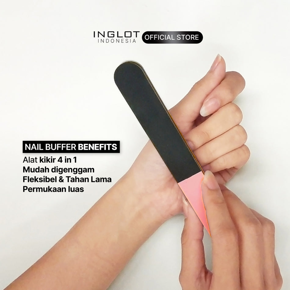 [Hemat 21%] INGLOT Nail Treatment Duos - Gel Effect Top Coat, Nail Buffer