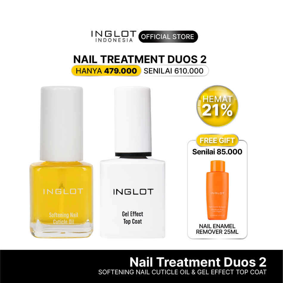[FREE GIFT] INGLOT Nail Treatment Perfect Pair - Cuticle Oil, Gel Top Coat